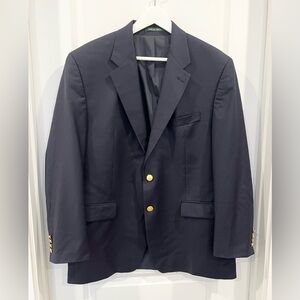 Lauren Ralph Lauren Navy Blue Blazer Gold Buttons Men’s 43R 100% Wool
